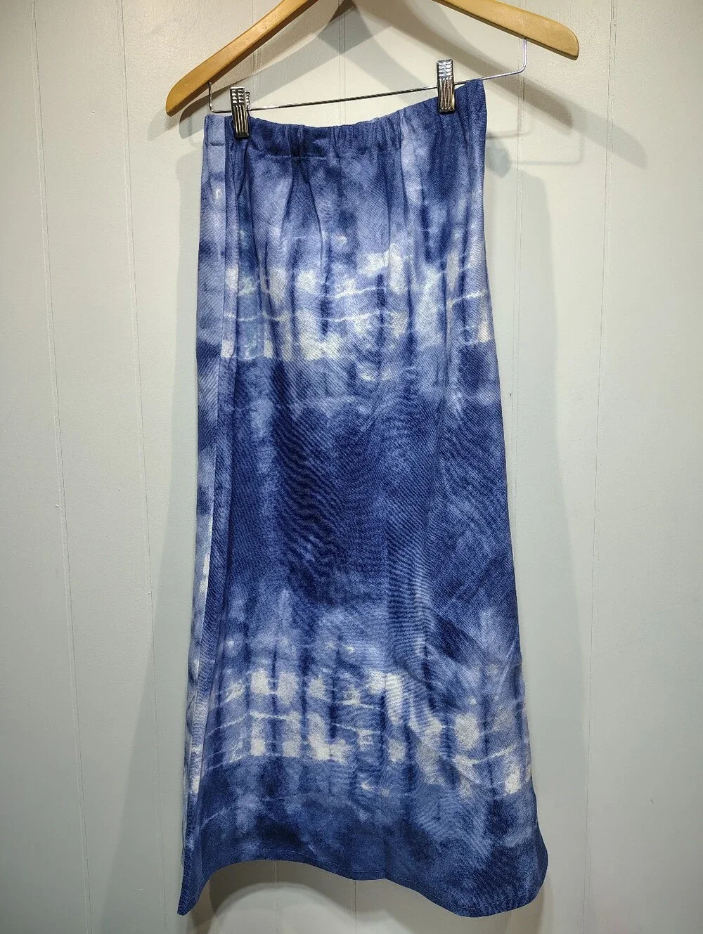 Faithfull The Brand Davina Bias Cut Linen Maxi Skirt Ceira Slate Tie Dye M